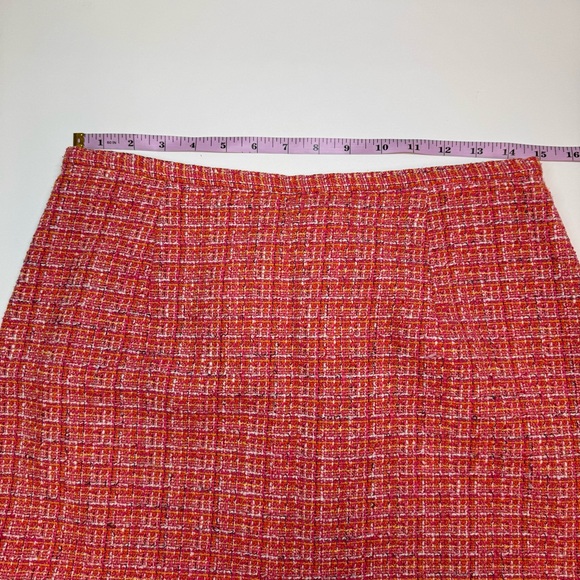 Vintage KAY UNGER Womens 10 Pink Multi Tweed Blazer Skirt Set Lined Pockets - Picture 14 of 16